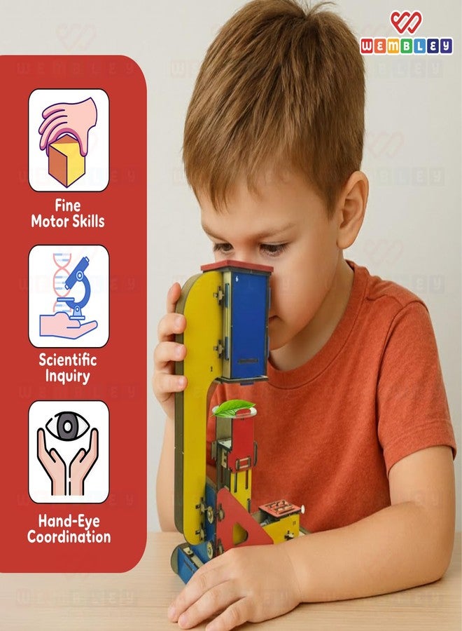 ويمبلي مجهر ويمبلي الهيدروليكي | مجموعة أدوات تعليمية علمية للأطفال من 7 إلى 10 سنوات | تعلم التكبير، وانعكاس الضوء، وأنواع العدسات | لعبة تجارب علمية تعليمية للأطفال - Image 2